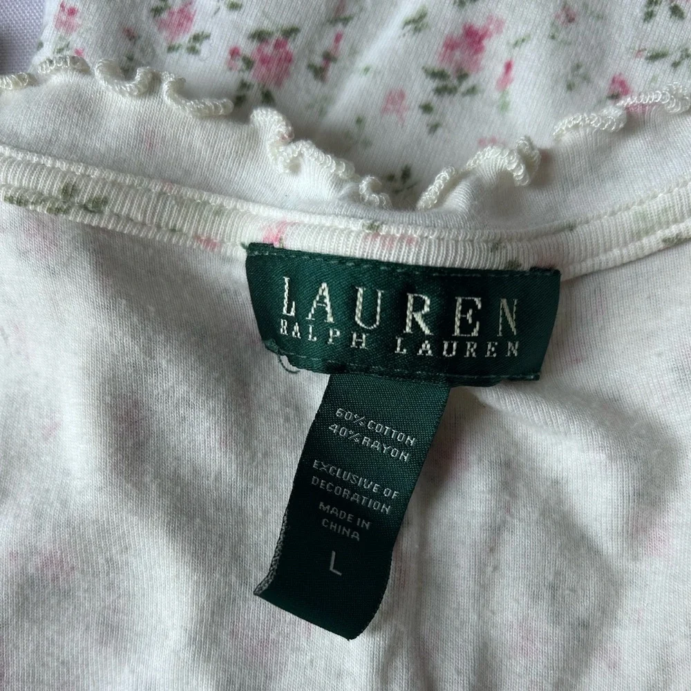 Ralph Lauren White and Pink Floral night gown - Picture 2 of 7